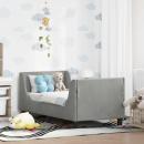 ARDEBO.de - Kinderbettgestell mit Kopfteil Hellgrau 70 x 140 cm Samt