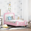 ARDEBO.de - Kinderbettgestell mit Kopfteil mit Kopfteil Rosa 70 x 140 cm PU