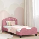 ARDEBO.de - Kinderbettgestell mit Kopfteil Rosa 80 x 200 cm Samt