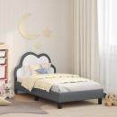 ARDEBO.de - Kinderbettgestell mit Kopfteil Hellgrau 80 x 160 cm PU