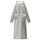 ARDEBO.de - Decken-Hoodie Grau XL Fleece und Flanell