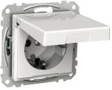 ARDEBO.de Elso WDE002177 Steckdoseneinsatz mit Klappdeckel, mit erhöhtem Berührungsschutz, Exxact, weiß