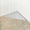 ARDEBO.de - 2 in 1 Dreiecks-Duschabfluss Silber 25 x 25 cm Edelstahl 304