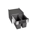 ARDEBO.de Blanco Select II 45/2 Abfallsammler, 2x 16L Eimer, grau (526200)