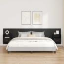 ARDEBO.de - Kopfteil mit Schrank 3 pcs Schwarz Eichen-Optik Holzwerkstoff