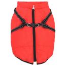 Hundemantel mit Geschirr Rot 3XL Fleece und Polyester