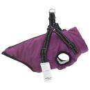 Hundemantel mit Geschirr Lila S Fleece und Polyester