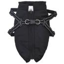 Hundemantel mit Geschirr Schwarz XL Fleece und Polyester