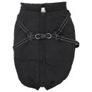 Hundemantel mit Geschirr Schwarz 4XL Fleece und Polyester