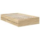 ARDEBO.de - Bettrahmen Sonoma-Eiche 120 x 190 cm Ingenieurs Holz