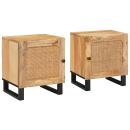 ARDEBO.de - Nachttisch 2 pcs Natur 40 x 33,5 x 46 cm Massivholz Mango