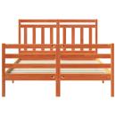 ARDEBO.de - Bettrahmen mit Kopfteil 2 pcs Wachsbraun 140 x 200 cm