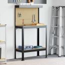 ARDEBO.de - Werkbänke mit Regal Schwarz 81 x 41 x 145 cm Holzwerkstoff