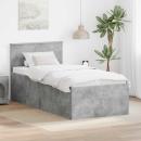 ARDEBO.de - Bettrahmen mit Kopfteil Beton Grau 75 x 190 cm Holzwerkstoff