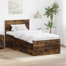 ARDEBO.de - Bettrahmen Geräucherte Eiche 75 x 190 cm Holzwerkstoff