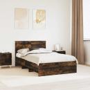 ARDEBO.de - Bettrahmen Geräucherte Eiche 137 x 203 cm Holzwerkstoff