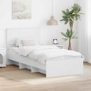 ARDEBO.de - Bettrahmen mit Kopfteil Weiß 80 x 200 cm Holzwerkstoff
