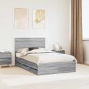 ARDEBO.de - Bettrahmen Graues Sonoma 120 x 200 cm Ingenieurs Holz