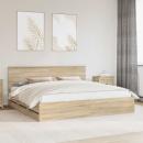 ARDEBO.de - Bettrahmen Sonoma-Eiche 200 x 200 cm Ingenieurs Holz