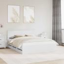 ARDEBO.de - Bettrahmen mit Schubladen Weiß 160 x 200 cm Ingenieurs Holz