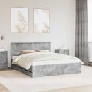 ARDEBO.de - Bettrahmen mit Kopfteil Beton Grau 160 x 200 cm Ingenieurs Holz