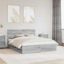 ARDEBO.de - Bettrahmen Graues Sonoma 160 x 200 cm Ingenieurs Holz