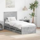 ARDEBO.de - Bettrahmen mit Kopfteil Beton Grau 75 x 190 cm Ingenieurs Holz