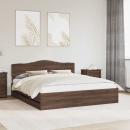 ARDEBO.de - Bettrahmen Braun Eichen-Optik 200 x 200 cm Ingenieurs Holz