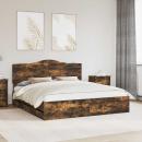 ARDEBO.de - Bettrahmen Geräucherte Eiche 180 x 200 cm Ingenieurs Holz