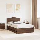 ARDEBO.de - Bettrahmen Braun Eichen-Optik 135 x 190 cm Ingenieurs Holz