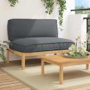 ARDEBO.de - Sofa Set Uni Anthrazit 120 x 80 x 69 cm Massivholz Akazie