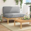 ARDEBO.de - Sofa Set mit Kissen Uni Grau 120 x 80 x 69 cm Massivholz Akazie