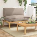ARDEBO.de - Sofa Set mit Kissen Taupe 120 x 80 x 69 cm Massivholz Akazie