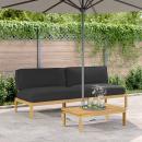 ARDEBO.de - Sofa Set mit Kissen Schwarz 240 x 80 x 69 cm Massivholz Akazie