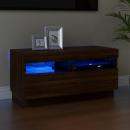 TV-Schrank mit LED-Leuchten Braun Eichen-Optik 80x35x40 cm