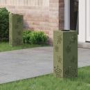 ARDEBO.de - Solar LED Weg Licht 2 pcs Olive Grün Kalt gewalzter Stahl