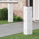 ARDEBO.de - Solar LED Weg Licht 2 pcs Weiß Kalt gewalzter Stahl