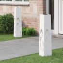 ARDEBO.de - Solar LED Weg Licht 2 pcs Weiß Kalt gewalzter Stahl