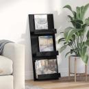 ARDEBO.de - Magazinregal mit Regal Schwarz Eichen-Optik 51 x 11 x 102 cm