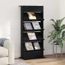 ARDEBO.de - Magazinregal mit Regal Schwarz Eichen-Optik 70 x 41 x 156 cm