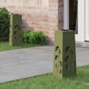 ARDEBO.de - Solar LED Weg Licht 2 pcs Olive Grün Kalt gewalzter Stahl