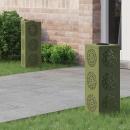 ARDEBO.de - Solar LED Weg Licht 2 pcs Olive Grün Kalt gewalzter Stahl