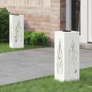 ARDEBO.de - Solar LED Weg Licht 2 pcs Weiß Kalt gewalzter Stahl