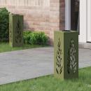 ARDEBO.de - Solar LED Weg Licht 2 pcs Olive Grün Kalt gewalzter Stahl