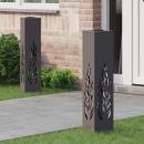 ARDEBO.de - Solar LED Weg Licht 2 pcs Schwarz Kalt gewalzter Stahl