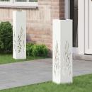 ARDEBO.de - Solar LED Weg Licht 2 pcs Weiß Kalt gewalzter Stahl