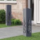 ARDEBO.de - Solar LED Weg Licht 2 pcs Anthrazit Kalt gewalzter Stahl