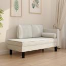 ARDEBO.de - Chaiselongue mit Kissen und Nackenrolle Creme Samt