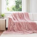 ARDEBO.de - Überwurfdecke Rosa 240 x 220 cm Fleece