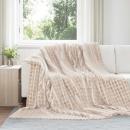 ARDEBO.de - Überwurfdecke Beige 270 x 240 cm Fleece